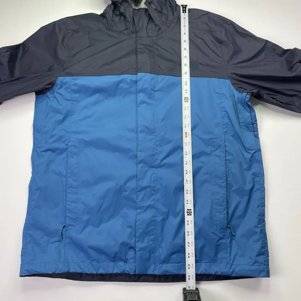 North Face Venture 2 Jacket Mens Large With Hood Blue Colorblock Two Tone